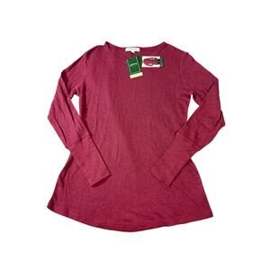 NWT Orvis Size XL Women Long Sleeve Crew Neck Maroon Burgundy Red Autumn Knit